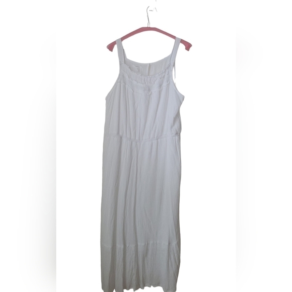 Maurices White Halter Neck Flowy Crinkle Fabric Sleeveless Midi Dress XXL - Picture 3 of 10